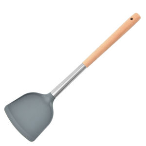 HENRYQ Wooden Handle Silicone Kitchenware For Nonstick Pan Scoop Ladle Spatula Kitchen Gadget Spoon Cooking Tools