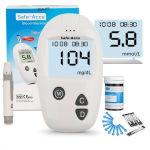Máy Đo Tiểu Đường  Máy Đo Đường Huyết Tại Nhà Safe Accu tặng que đo và kim thử máu hàng cao câp chính hãng