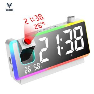 Digital Clock Large LED Display RGB Night Light LED Mirror for Hearing Impaired & Deaf People [Vodool Shophouse]