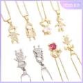 ZFZDR0LH Golden Plated Boys Girls Pendant Necklace Trendy Style Copper Base Hollow Pendant Fashion Lovely Charm Gold Plated Chain Birthday Gifts. 