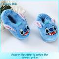 ALEXIS BAGS Anime Cartoon Stitch Plush Slippers Non-Slip All Covered Heel Indoor Home Shoes  Thickened Warm Cotton Slippers Winter. 