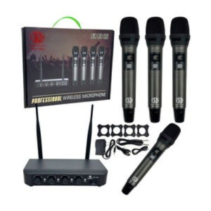 RD-LV04-4 New 4 In 1 Wireless Microphone System Noise Reduction Clear Sound Rechargeable Handheld Mics