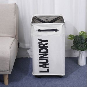 Dirty Laundry Basket with Wheels Foldable Storage Dirty Clothes Basket Large Capacity Home Storage Basket