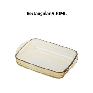Locaupin Amber Borosilicate Glass Bakeware Food Storage Dispenser Microwave Oven Safe Square Vintage Handaan Set