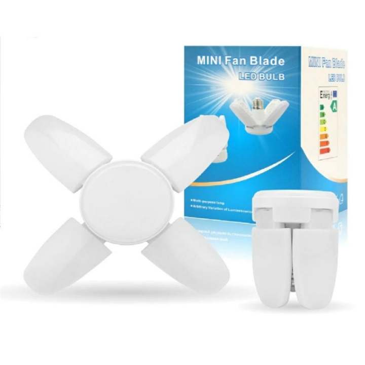 Mini fan blade 28w MINI Foldable Fan Blade Bulb LED Lights Lazada PH
