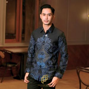 Kemeja Batik Pria Lengan Panjang 2023 Keren Kasual Formal Pria