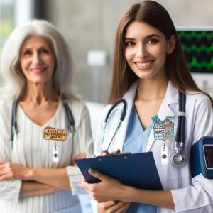 Có Thể Thu Vào miếng giữ Acrylic Với kẹp kim loại Y Tá Bác Sĩ Chủ Có Thể Thu Vào Chủ Cho Sinh Viên Giáo Viên