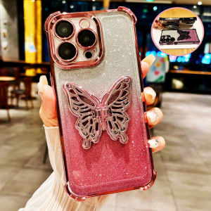 Giá đỡ điện thoại hình bướm 3D vòng đeo tay mạ lấp lánh cho Huawei Honor 200 100 90 80 70 60 50 Pro SE X9A X9B vỏ chống sốc