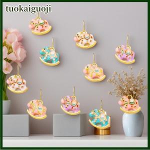 tuokaiguoji 10Pcs Cute Enamel Pony Zodiac Horse Charms Pendants For Jewelry Making Necklace Earrings Bracelet DIY Accessories Supplies