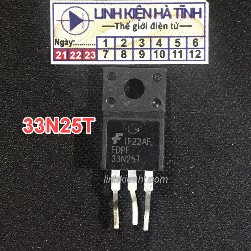 Linh kiện mosfet FDPF33N25T 33N25T 33N25 250V 33A TO-220 tháo máy-AG17