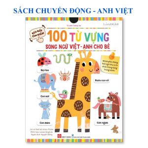 100 từ vựng song ngữ Việt Anh cho bé - Sách tương tác chuyển động kéo đẩy tìm kiếm - Đinh Tị Books