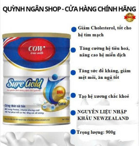 {Chính hãng} Sữa bột Cow True Milk Sure Gold 900G - Dành cho người ăn uống kém suy nhược cần phục hồi sức khỏe date mới nhất