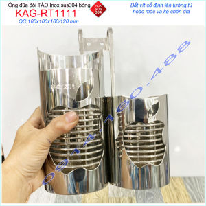 [HCM]Ống đũa đôi KAG-RT1111 ống đũa đôi hình quả táo Inox dập khuôn cao cấp SUS304 sáng bóng sử dụng vĩnh viễn