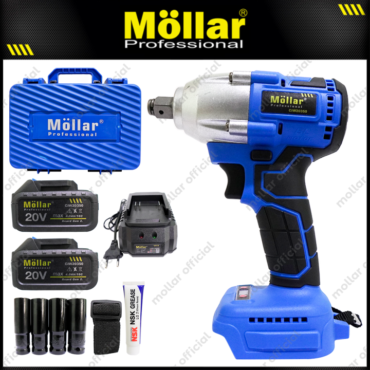 MOLLAR CIW20350 Alat Pembuka Baut Mobil 20V Bor Cordless Impact