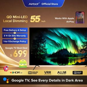 Airbot Quantum Dot Ultra Mini-LED TV | 4K HDR | 55/65 inch | Inbuilt Chromecast Dolby Atmos | Google Smart AI TV | Immersive Sound System | NanoCrystal Precise Lighting | Local Dimming