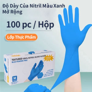 Hộp 100 Chiếc—Găng Tay Đen/Xanh Y Tế Không Bột/Găng tay Nitrile/Chuyên Dùng Trong Phun Xăm Thẩm Mỹ Chắm Sóc Da Spa