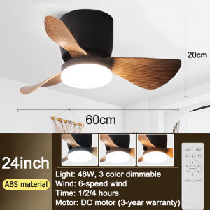 Gogeous 52/48/42inch ceiling fan with light modern design 3 color dimming 6 gear wind ceiling fan with led lights and remote 5 blades big ceiling fan heavy duty for living room dinning room bedroom