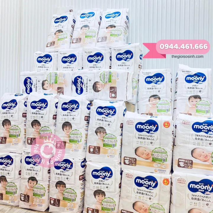 Tả/Bỉm Moony Natural Nhật Bản dán và quần cho bé-01TGSS