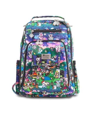 Jujube ∣ Ju-Ju-Be Be Right Back (BRB) backpack diaper bag - Options: Sushi Cars . Camp Toki . Fantasy Paradise . Team Toki . Camo Black . Dots & Stripes