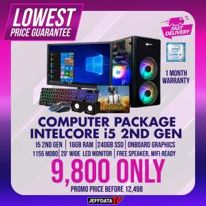 JEFFDATA PC - COMPUTER PACKAGE I5 2ND GEN 16GB RAM 240GB SSD 20 INCHES KBMS SPEAKER WIFI READY MMA