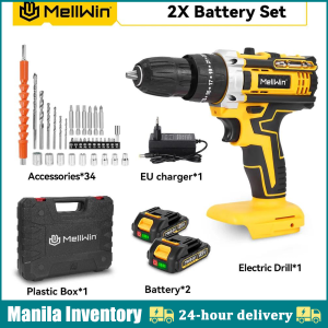 Manila Inventory🚚Cordless Electric Drill Original 3 in 1 Electric Impact Drill Drill Screwdriver Set Cordless Electric Drill Power Tool For 18-21V Battery