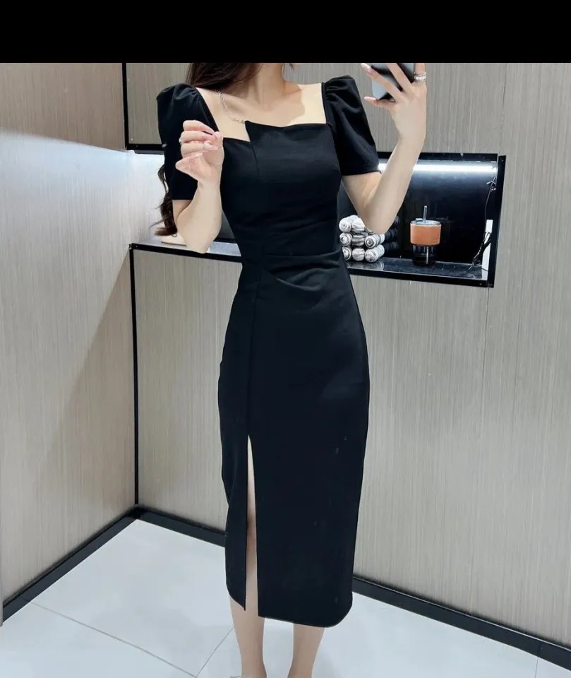 midi dress navy blue Navy Short Sleeve Micro Ruffle Midi Dress