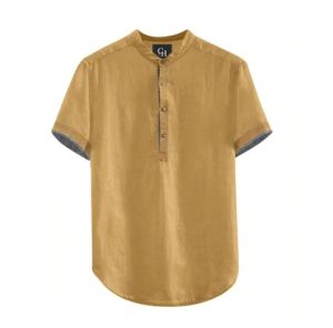 Baju Koko Kurta Hanafi Casual Pria Katun Toyobo Muslim Lengan Pendek