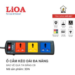 Ổ cắm điện LiOA đa năng - 3 lỗ 4 lỗ 6 lỗ 8 lỗ dây dài 3m/5m - Chính Hãng - MITA