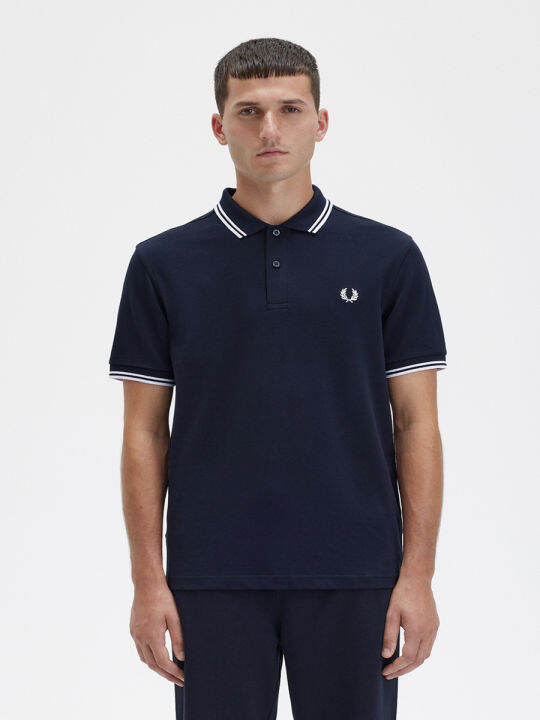 Fred Perry M3600 Twin Tipped Fred Perry Shirt (Navy/White/White