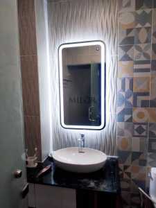 Cermin Led Gantung Wastafel Kamar Mandi Aesthetic Kaca Toilet Persegi