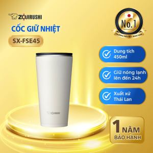 Cốc giữ nhiệt nóng lạnh Zojirushi SX-FSE45-WA 045L(màu trắng) cốc có tấm lọc trà bảo hành giữ nhiệt 1 năm