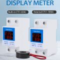 DIN Rail Voltmeter Ammeter AC50-500V 220V 380V Led Digital Display 63A 100A Voltage Current Meter Volt Amp Tester Detector. 