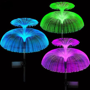 2-piece setSolar Light Outdoor Waterproof Jellyfish Lights 7 Color for Christmas Lawn Garden Decorat