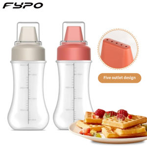 Fypo 350ML Sauce Squeeze Bottle Five Hole Plastic Ketchup Bottle Sauce Honey Dispenser Container Kitchen Condiment Olive Oil Bottles Kitchen Gadget