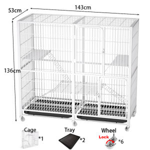PAPAPET Cat Cage Large Platform for CatsMulti-Tier Cat House with Ramp Stackable & Sturdy Design Easy Assembly Indoor Villa