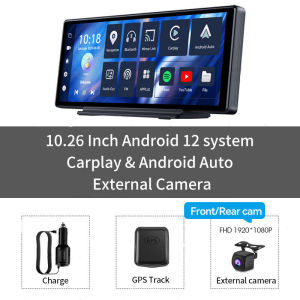 EKLEVA 10.26 Inch Dash Cam 8 Core 4+64G Android 13 WiFi Bluetooth Car DVR ADAS GPS 24h Park Monitor Rearview Mirror Camera Video Recorder