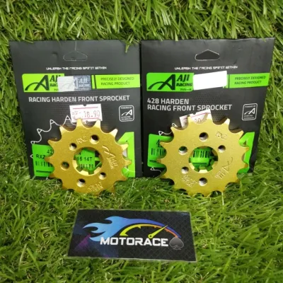 428 Front Sprocket Yamaha Gold ORIGINAL AJI RACING RXZ Y15 Y16 LC135 SRL110 VF3I185 FZ150 14T 15T Spoket Depan Spocket