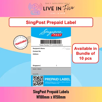 (Bundle of 10) Singpost Tracked Letterbox Prepaid Labels (10 sheets of labels)
