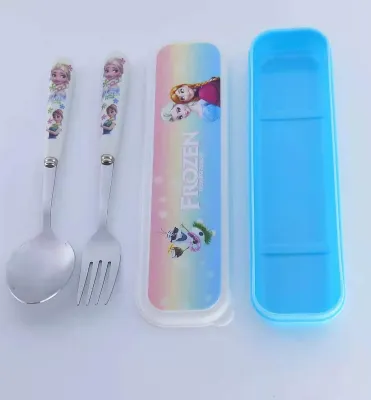 Cartoon Character Cute Spoon Fork Set With Case