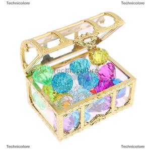 [COD] Technicolore กล่องคริสตัลอะคริลิคสำหรับเด็กเครื่องประดับอัญมณีเพชรหลากสีสำหรับเด็ก1ชุด