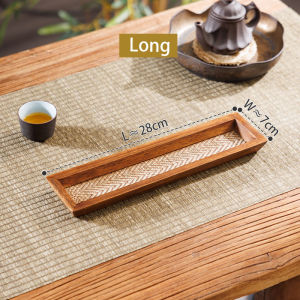 ถาดสานไม้แบมบูสไตล์เอเชียตะวันออกเฉียงใต้ ไว้ใส่มีดส้อมตะเกียบ หรือเป็นถาดรองของว่างสำหรับร้านอาหาร คาเฟ่ และที่บ้าน