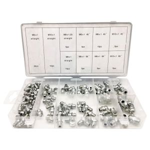 110 Pcs Grease Nipple Grease Set Ujung Lurus Dan Melengkung M6 M8 M10