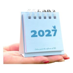 DCITZ Vertical 2027 Mini Calendar Mini Thick Paper  Calendar 2027 Calendar Freestanding Base Standing Desk Calendar Office