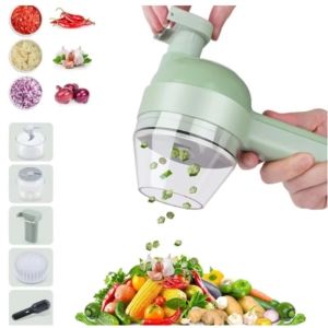 NOBLELUX Handheld Kitchen Electric Vegetable Cleaver Meat Grinder Wireless Garlic Masher  4 IN 1 Food Peel Slicer