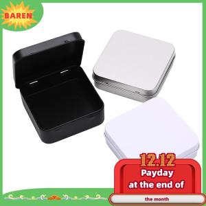 BAREN Ministar กล่องดีบุกโลหะขนาดเล็กกล่องใส่เหรียญเครื่องประดับแบบพับได้พร้อมฝาปิด