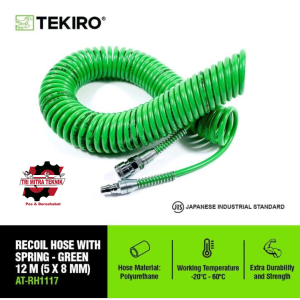 Tekiro Recoil Hose Green AT-RH1117 12 m (5X8 mm) / Selang Kompresor Angin 12M