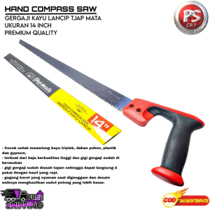 TJAP MATA Gergaji Kayu Lancip 14" (35cm) Hand Compass Saw / Gergaji Kayu Lancip Tjap Mata Ukuran 14 inch Gagang Ergonomis Anti Slip