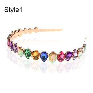 LIJU78113 Fashion Elegant Baroque Style Gem Crystal Rhinestone Headband Pearl Hair Band Head Wrap