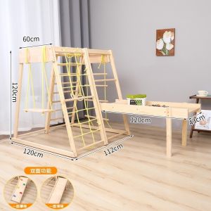 Baby Climbing Frame Toddler Climbing Gym Toddler Indoor Playground Kids Climbing Gym Solid Wood Slide Household 攀爬架