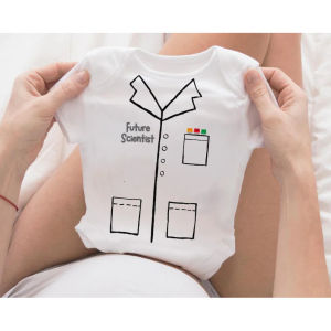 Costume Future Scientist Baby Bodysuit Lab Coat Clothing for Baby Boy Doctor Future Scientist Baby Shower Gift Coat for Baby Scientist JI21